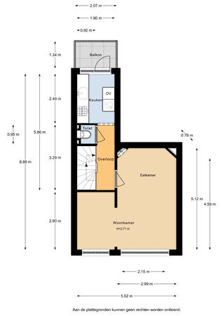 Plattegrond - Royaards van den Hamkade 47Bis, 3552 CK Utrecht - Royaards van den Hamkade 47 bis_1e Verdieping.jpg